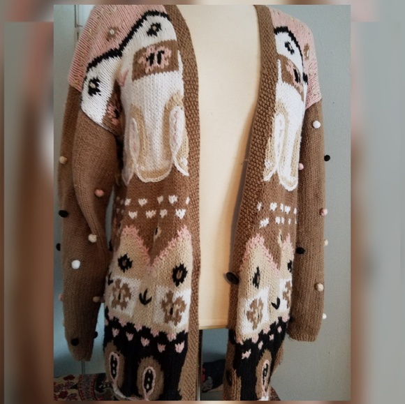 VTG Jennifer Reed HandKnit Cardigan Size M - Picture 5 of 5
